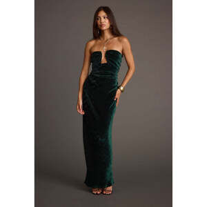 12th Tribe Jones Emerald Velvet Maxi Dress Size MM